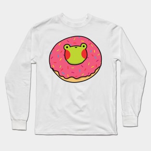 Frog in a yummy donut Long Sleeve T-Shirt